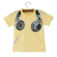 Boy Kids Summer Casual Headphone Short Sleeve Tops Blouses T Shirt  boys t shirts fashion 2016