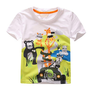 children summer clothing baby boy T shirt cotton animal print short sleeve T-shirt kid boy casual sport T-shirt 3-7Y shirts