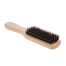 Boar Bristle Hair Beard Brush Comb Nylon Pin Mustache Brush Anti-static Scalp Massage Beech Wooden Handle